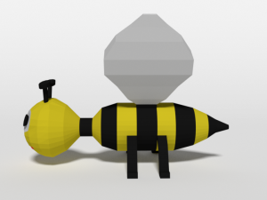 low poly cartoon bee toy 3D 모델