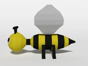 low poly cartoon bee toy 3D Model