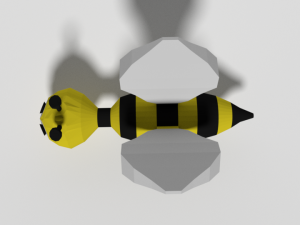 low poly cartoon bee toy 3D 모델