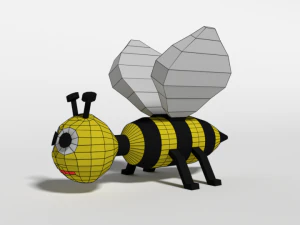 low poly cartoon bee toy 3D Model