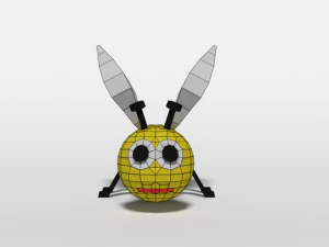 low poly cartoon bee toy 3D Model