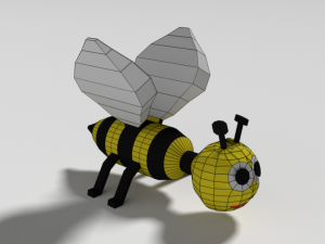 low poly cartoon bee toy 3D 모델