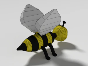 low poly cartoon bee toy 3D Model