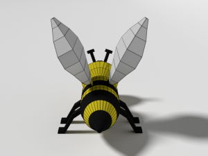 low poly cartoon bee toy 3D 모델