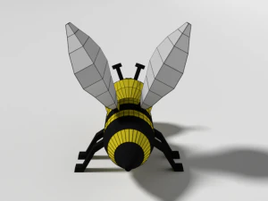 low poly cartoon bee toy 3D Model