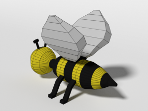 low poly cartoon bee toy 3D 모델