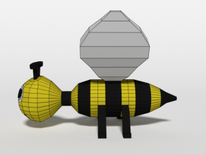 low poly cartoon bee toy 3D 모델