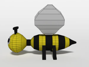 low poly cartoon bee toy 3D Model