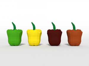 low poly cartoon peppers 3D Model
