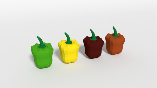 low poly cartoon peppers 3D Model .c4d .max .obj .3ds .fbx .stl .blend 