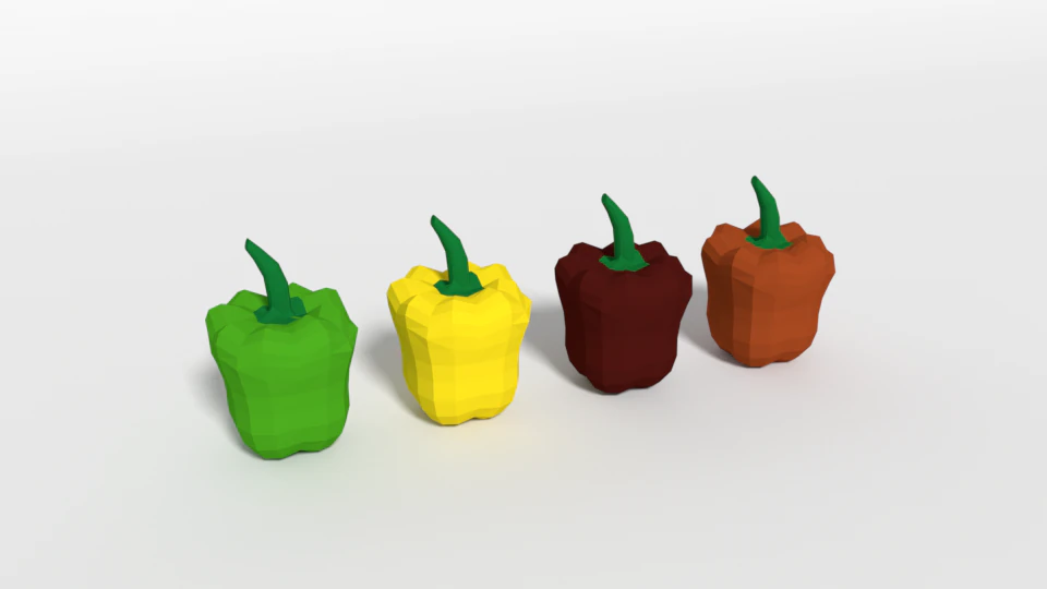 low poly cartoon peppers 3D Model .c4d .max .obj .3ds .fbx .stl .blend 