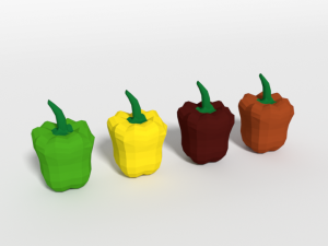 low poly cartoon peppers 3D Model