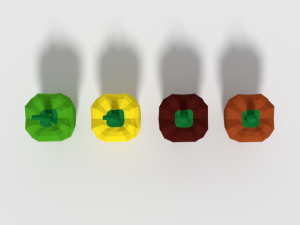 low poly cartoon peppers 3D Model