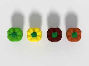 low poly cartoon peppers 3D Model