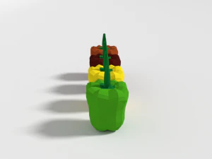 low poly cartoon peppers 3D Model