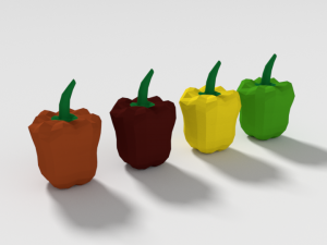 low poly cartoon peppers 3D Model