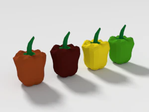 low poly cartoon peppers 3D Model