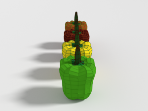 low poly cartoon peppers 3D Model