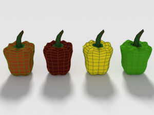 low poly cartoon peppers 3D Model