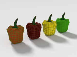 low poly cartoon peppers 3D Model