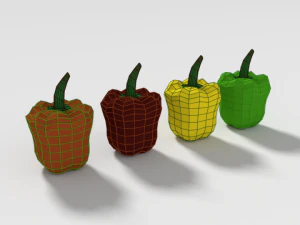 low poly cartoon peppers 3D Model