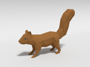 low poly cartoon squirrel Modelo 3D