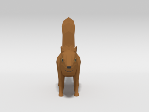low poly cartoon squirrel 3D मॉडल