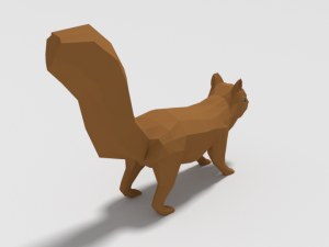 low poly cartoon squirrel 3D मॉडल