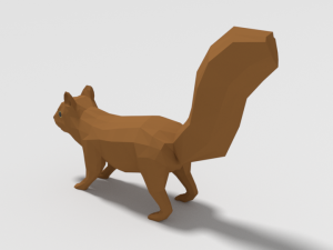 low poly cartoon squirrel 3D मॉडल