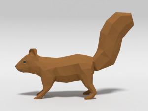low poly cartoon squirrel 3D मॉडल