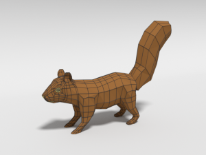 low poly cartoon squirrel 3D मॉडल