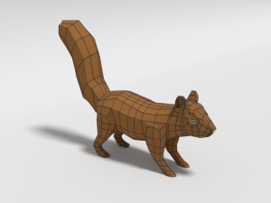 low poly cartoon squirrel 3D मॉडल
