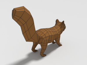 low poly cartoon squirrel 3D मॉडल