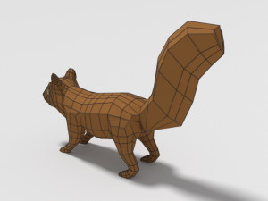 low poly cartoon squirrel 3D मॉडल