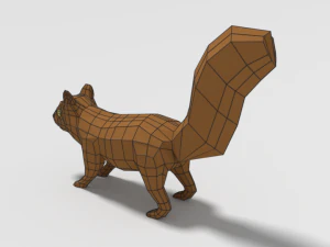 low poly cartoon squirrel 3D Model