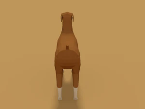 low poly cartoon boxer dog 3D Model