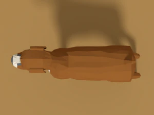 low poly cartoon boxer dog 3D Model
