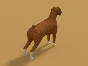 low poly cartoon boxer dog 3D 模型