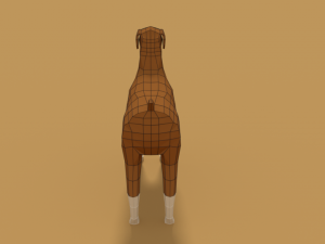 low poly cartoon boxer dog 3D 模型