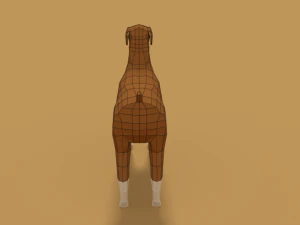 low poly cartoon boxer dog 3D Model