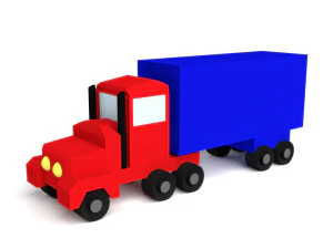 laag poly cartoon vrachtwagen speelgoed 3D Model