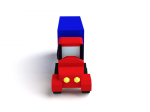 low poly cartoon truck toy 3D Model