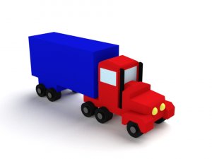 low poly cartoon truck toy 3D Model
