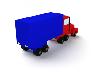 low poly cartoon truck toy 3D Model