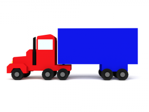 low poly cartoon truck toy 3D Model