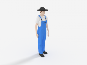 low poly farmer man 3D Model