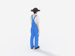 low poly farmer man 3D Model