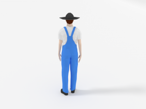 low poly farmer man 3D Model