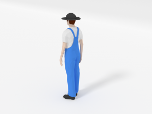 low poly farmer man 3D Model
