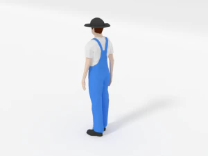 low poly farmer man 3D Model